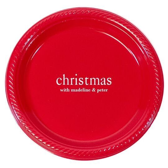 Big Word Christmas Plastic Plates